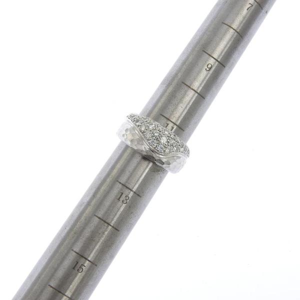 Platinum Pt900 Ladies Ring with 0.68ct Pave-set Diamonds, Size 11.5 in Excellent Condition