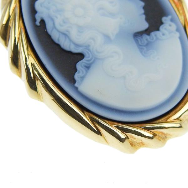 GERHARD SCHMIDT Ladies' Stone Cameo Brooch with Pendant - Chalcedony in K18 Yellow Gold in Excellent Condition