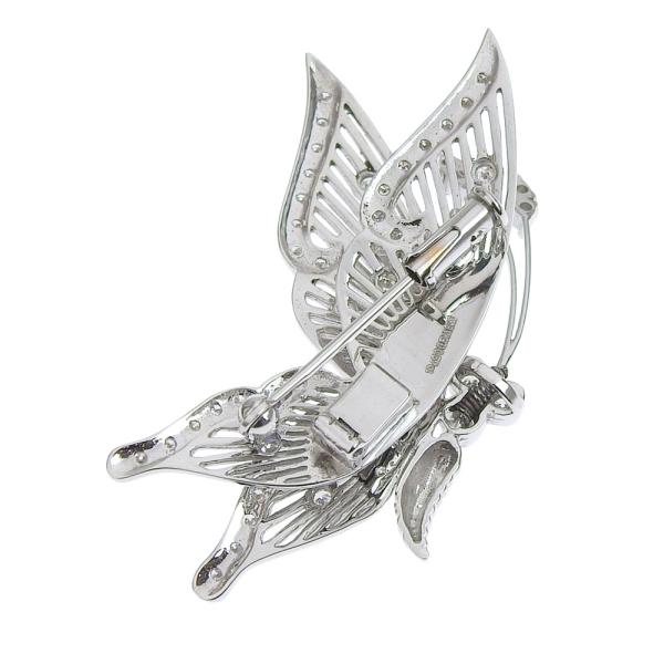 Butterfly Insect Brooch in K18 White Gold with Melee Diamonds 0.57ct, Silver for Women (Pre-owned)