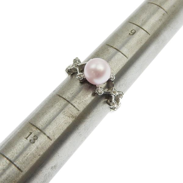 VENDOME AOYAMA K18WG Ring with 7.4mm Pearl & White Sapphire (Size 11) for Women - Used in Excellent Condition