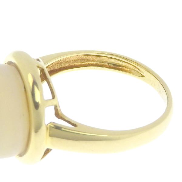 [LuxUness]  No Brand Cute K18 Yellow Gold Ring with Natural Shell, Diamond 0.03ct, Size 11.5, Weight 5.9g (Pre-owned) in Excellent condition