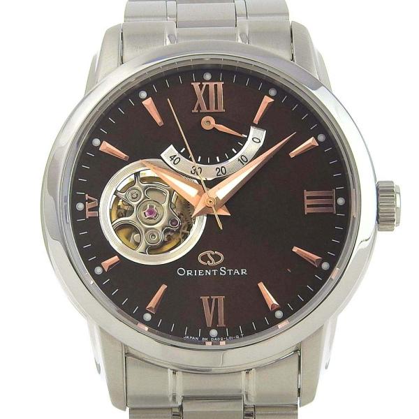 Orient Star Men's Automatic Watch with Power Reserve, Brown Dial, Silver Stainless Steel in Great Condition