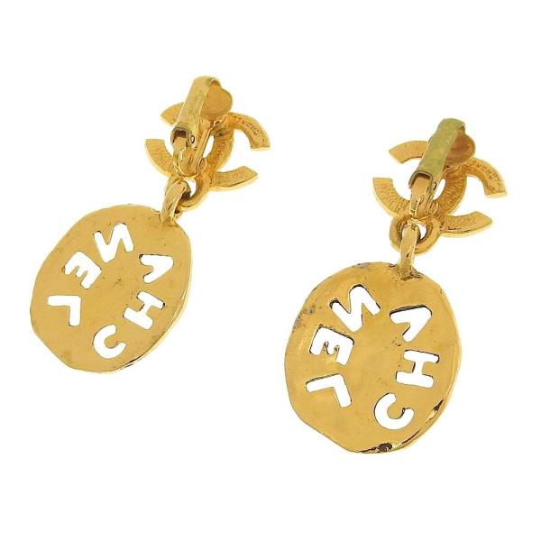 Chanel CC Cutout Logo Drop Earrings Metal Earrings in Excellent condition