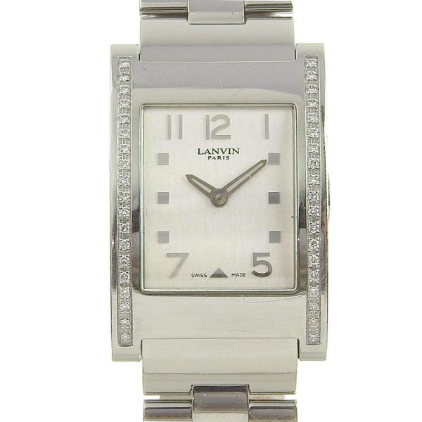 Lanvin Quartz Watch with Diamond Bezel FL1421S, Silver Stainless Steel, Secondhand in Very Good Condition