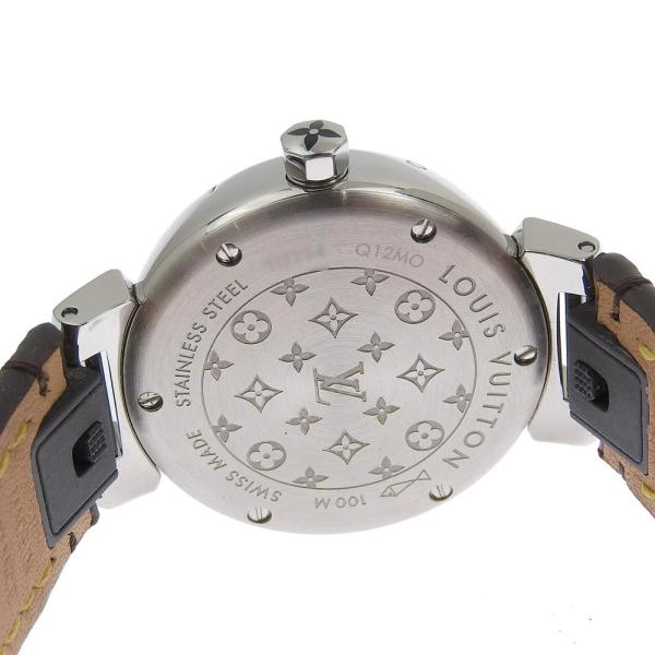 Louis Vuitton Tambour Monogram Index Diamond Ladies Watch, Stainless Steel, Brown in Great Condition