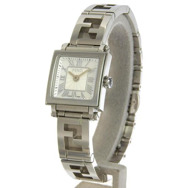 Fendi Cuadro Mini Ladies Quartz Watch, Silver Stainless Steel, Secondhand in Great Condition