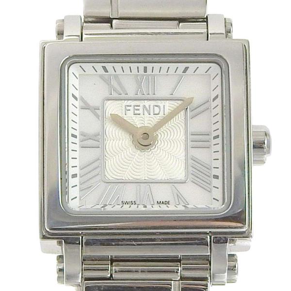 Fendi Cuadro Mini Ladies Quartz Watch, Silver Stainless Steel, Secondhand in Great Condition