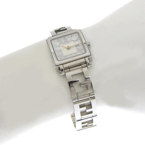 Fendi Cuadro Mini Ladies Quartz Watch, Silver Stainless Steel, Secondhand in Great Condition