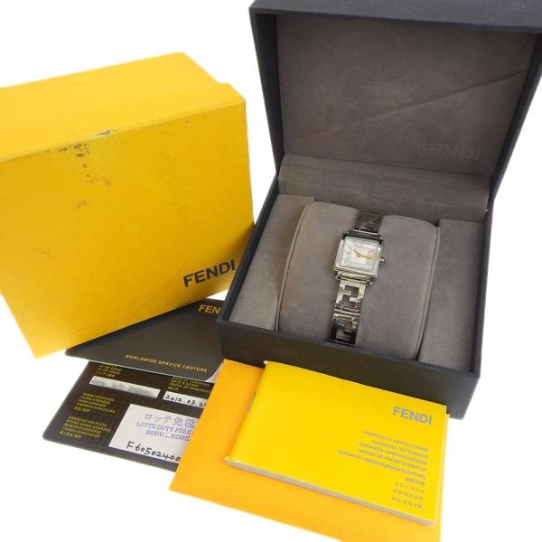 Fendi Cuadro Mini Ladies Quartz Watch, Silver Stainless Steel, Secondhand in Great Condition