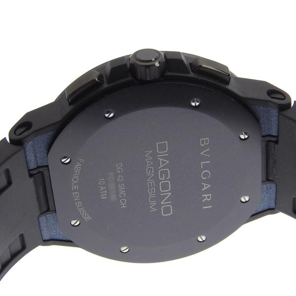 BVLGARI Diagono Magnesium Chronograph Men's Automatic Watch with Blue Dial, Black Rubber and Magnesium  in Great Condition