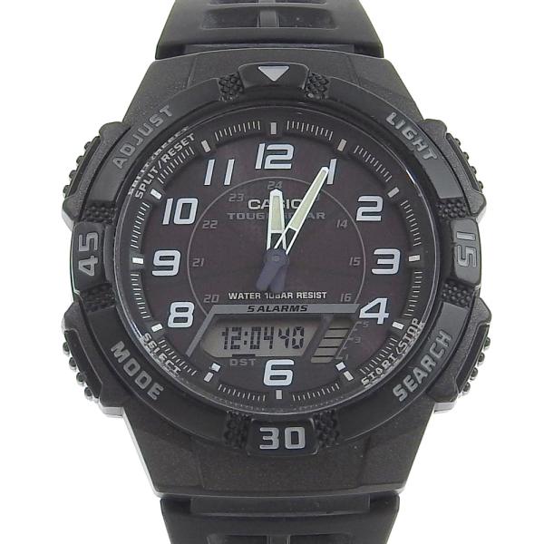 Casio Collection Standard Men's Solar Watch, Simple Design, Black Resin (Pre-owned) in Very Good Condition