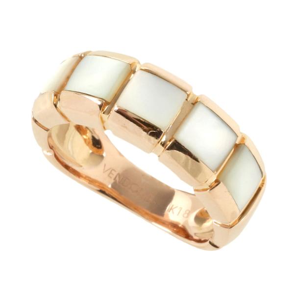 VENDOME AOYAMA Shell Ring (Size 11.5) in K18 Pink Gold for Women - Used in Excellent Condition