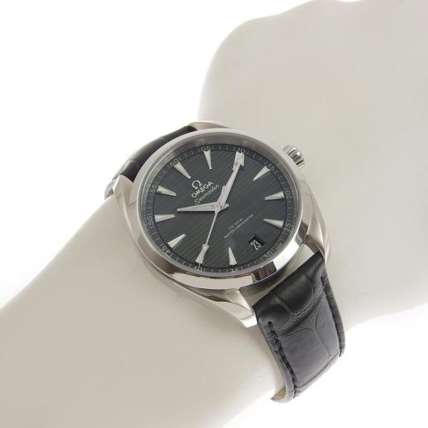 OMEGA Seamaster Aqua Terra Co-Axial Men's Automatic Watch in Silver Stainless Steel/Leather in  Condition