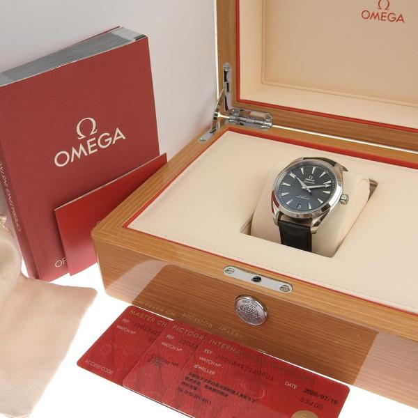 OMEGA Seamaster Aqua Terra Co-Axial Men's Automatic Watch in Silver Stainless Steel/Leather in  Condition