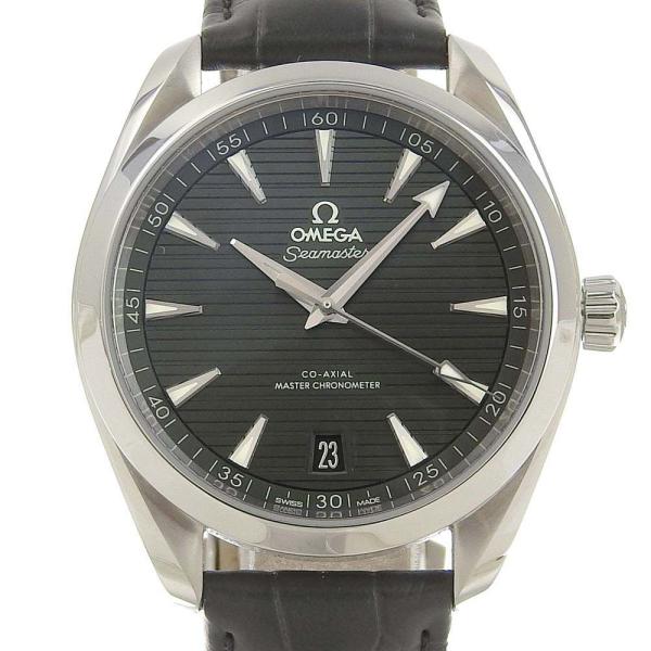 OMEGA Seamaster Aqua Terra Co-Axial Men's Automatic Watch in Silver Stainless Steel/Leather in  Condition