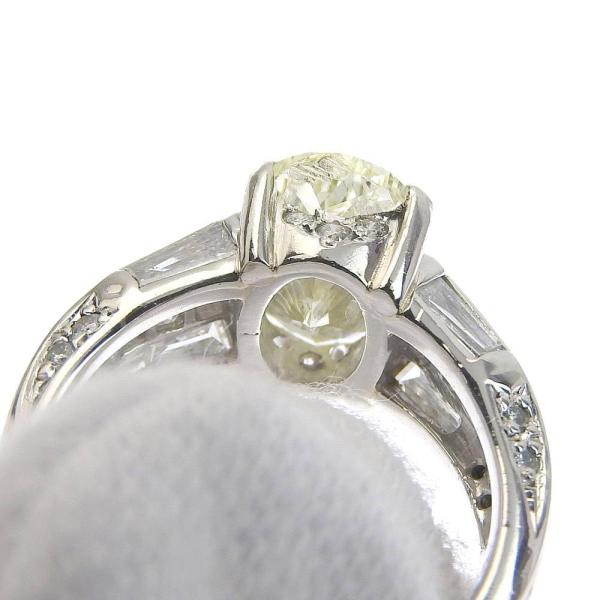 Women's Ring with 3.026ct Yellow Diamond and Melee Diamond in Platinum PT900, Size 9 in Excellent Condition