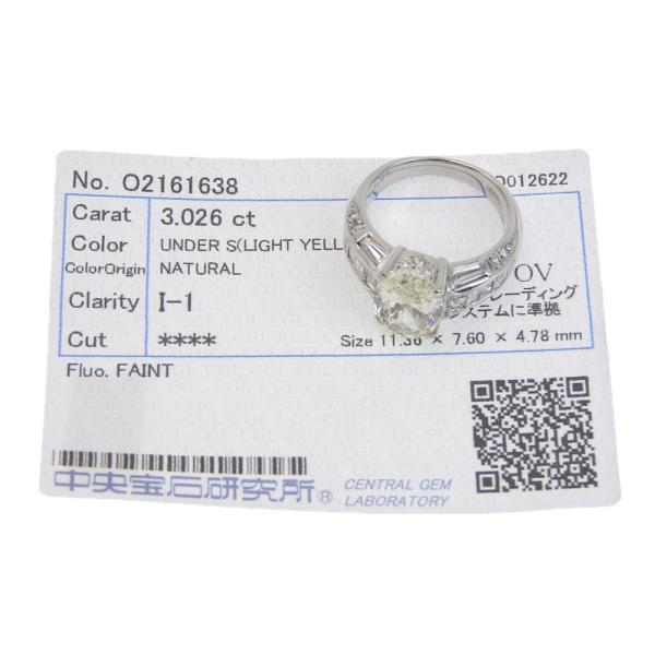 Women's Ring with 3.026ct Yellow Diamond and Melee Diamond in Platinum PT900, Size 9 in Excellent Condition