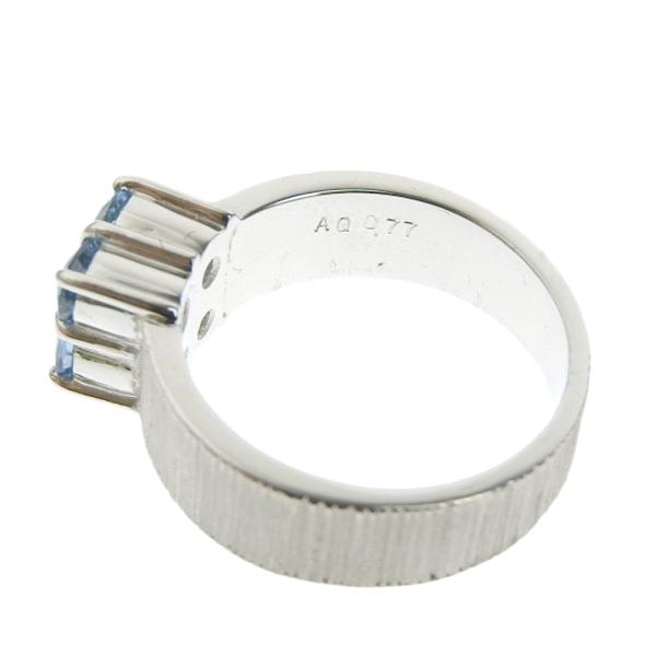 [LuxUness]  Kenji Kiuchi Designer Aquamarine 0.77ct Pt900 Platinum Ring, Size 12.5, 11.6g Ladies Silver Ring in Excellent condition