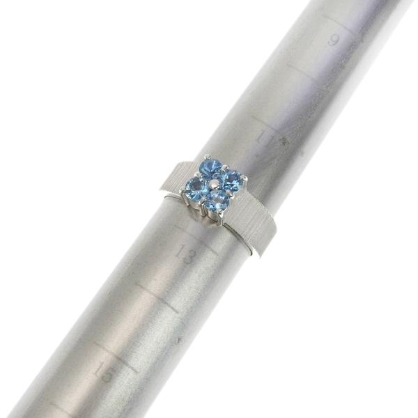 Kenji Kiuchi Designer Aquamarine 0.77ct Pt900 Platinum Ring, Size 12.5, 11.6g Ladies Silver Ring in Excellent Condition