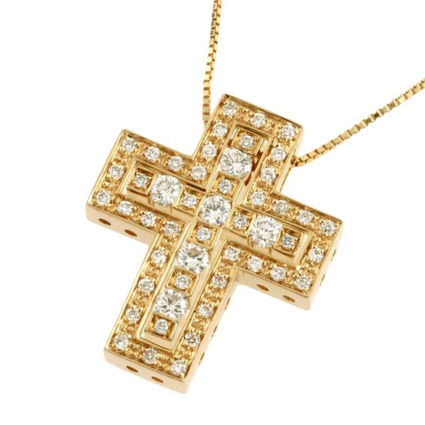 Damiani K18PG Cross Necklace with Melée Diamonds - Preowned in Great Condition