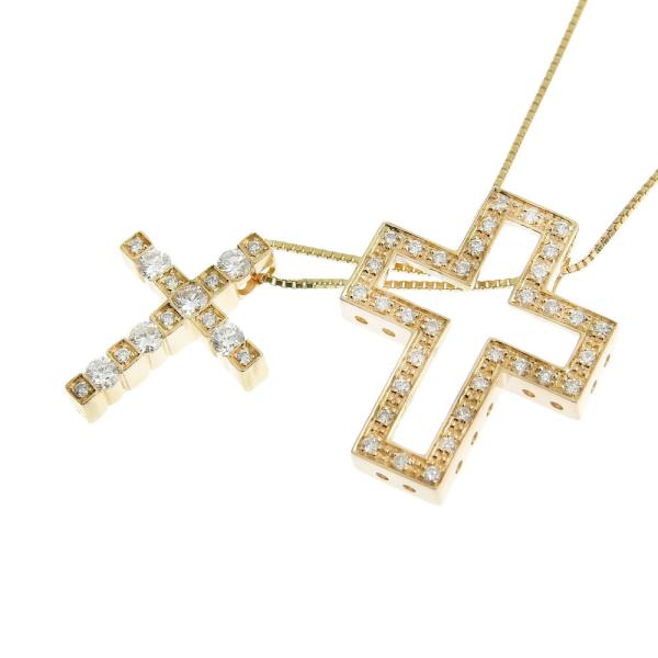 Damiani K18PG Cross Necklace with Melée Diamonds - Preowned