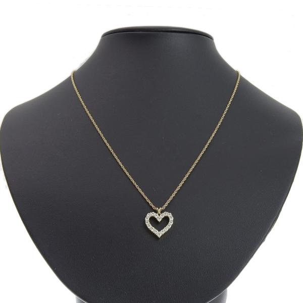 ROYAL ASSCHER Heart Necklace with Melee Diamond 0.55ct in 18K Yellow Gold for Women in Excellent Condition