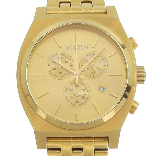 Nixon Time Teller Men's Quartz Chronograph Watch, Rare Gold Plated in Great Condition