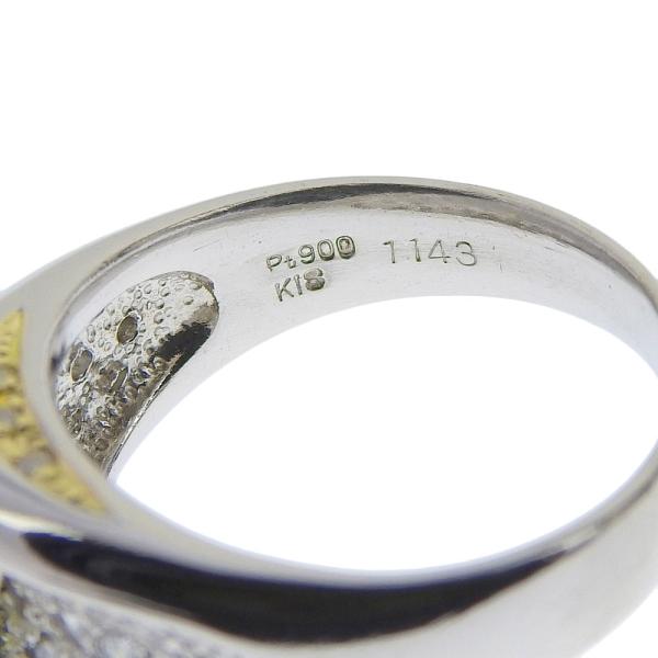 [LuxUness]  Pt900 Platinum and K18 Yellow Gold 1.143ct-Diamond Ring, Size 13 - Light Yellow, over 1 Carat in Excellent condition