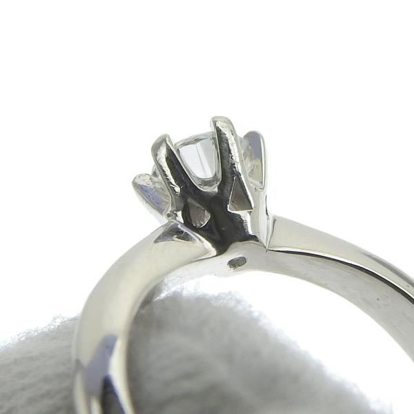 Pt900 Platinum Simple Ring with 0.325ct (D-VVS2-GD) Diamond - Size 7 For Women in Excellent Condition