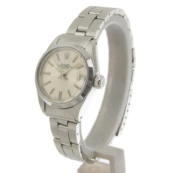 Rolex Date Ladies' Watch, Silver Display, Antique, Manufactured around 1972, Stainless Steel Material, Pre-owned 6916.0