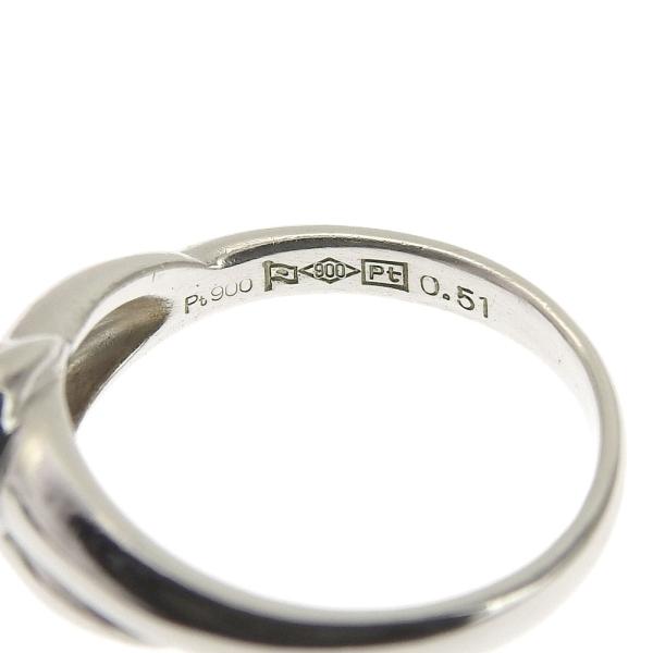 Platinum PT900 Ring for Women with Single Diamond (0.51ct), Size 12.5