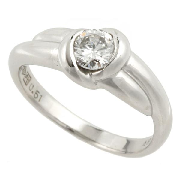 Platinum PT900 Ring for Women with Single Diamond (0.51ct), Size 12.5 in Excellent Condition