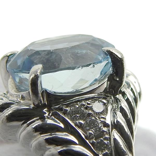 No Brand Simple Ring with 2.82ct Aquamarine & 0.13ct Diamonds in Platinum Pt900, Size 12 - Women's  in Excellent Condition