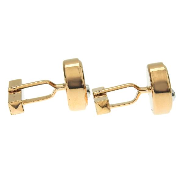 K18PG Platinum and Black Stone Cufflinks with 0.05ct Melée Diamonds, Gold Men's Accessory - Preowned  in Excellent Condition