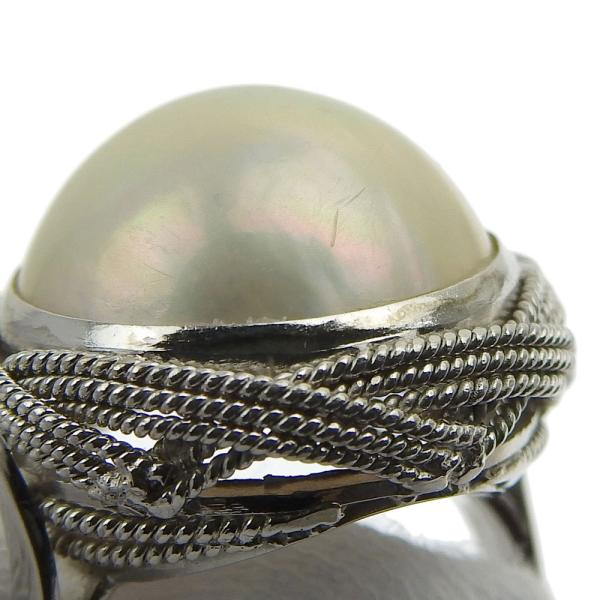 No Brand Pearl Ring with Semi-Pearl in K14 White Gold, Size 11.5 - Women's  in Excellent Condition