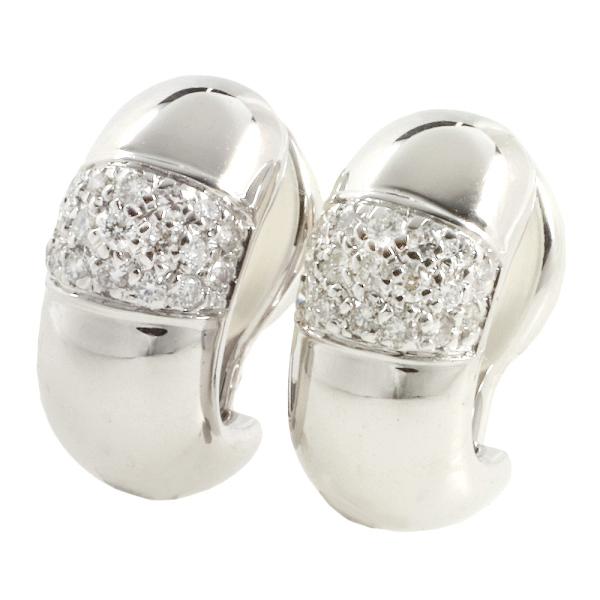 VAID ROMA Simple Earrings with K18 White Gold & 0.36ct Diamonds, Silver Women's - Preloved in Excellent Condition