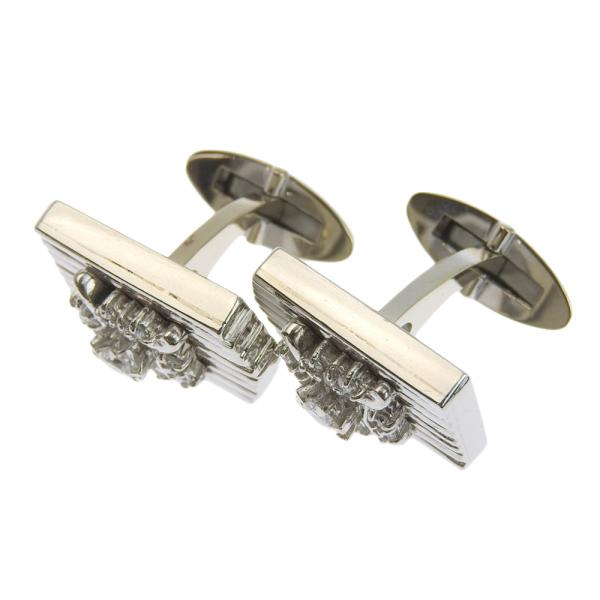 Natural Diamond Cufflinks, Pt900, Pave Diamond 0.28ct, 0.31ct, Platinum, For Men, Pre-owned in Excellent Condition