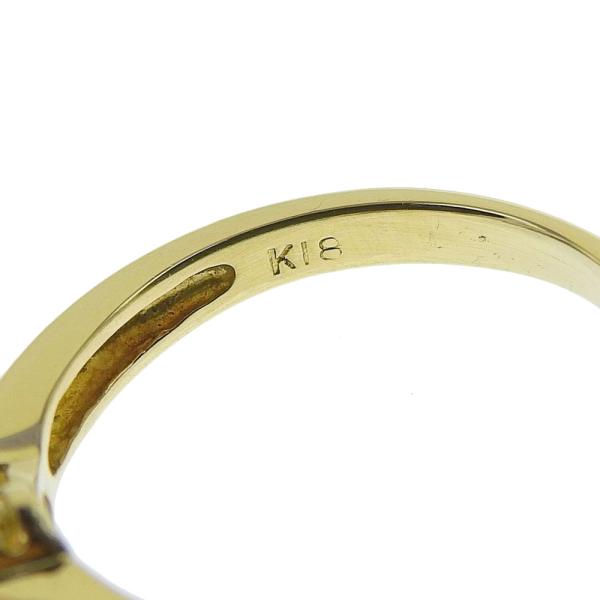 No Brand K18 Yellow Gold Ring with Golden Pearl & Diamonds of 0.20ct, Excellent Women's Gold Ring  in Excellent Condition