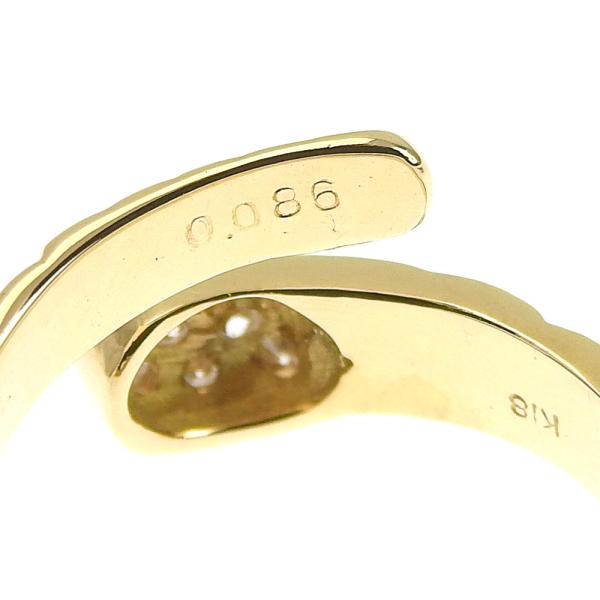 Ring with 0.086ct Diamond in K18 Yellow Gold, Ladies, Size 8.5, No Brand in Excellent Condition