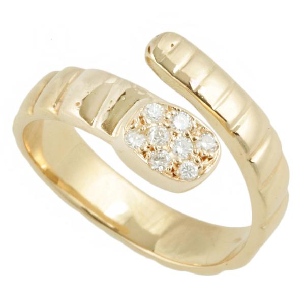 Ring with 0.086ct Diamond in K18 Yellow Gold, Ladies, Size 8.5, No Brand in Excellent Condition