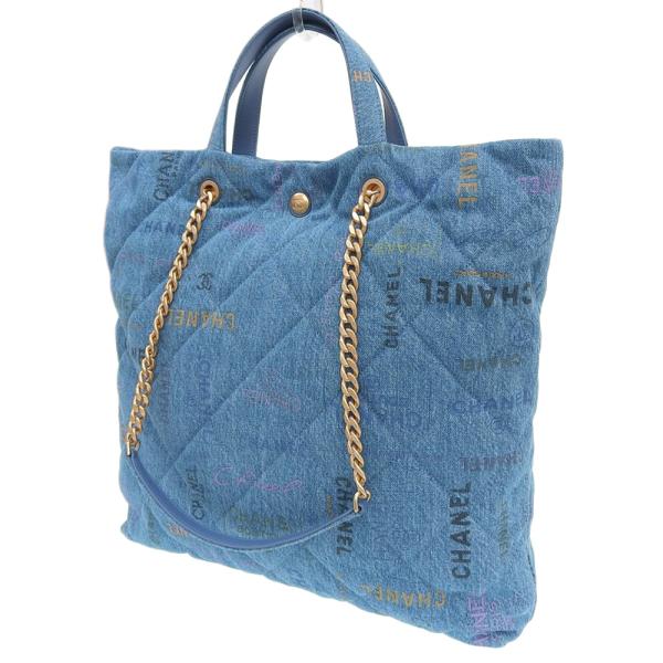 CC Quilted Denim Mood Maxi Shopping Bag AS3128