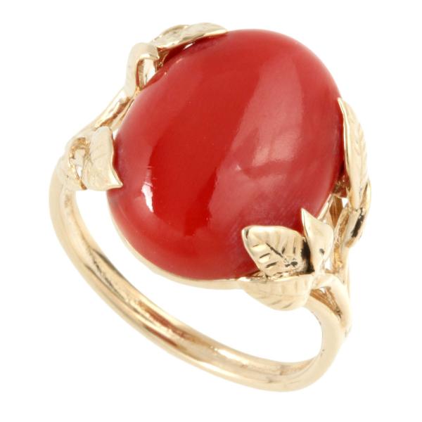 14k Gold Coral Ring in Excellent Condition