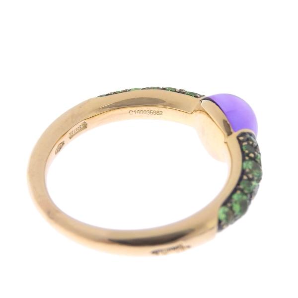 Pomellato Ring with Natural Quartz, Amethyst, Tsavorite & K18 Pink Gold - Ring Size 9 for Women in Excellent Condition