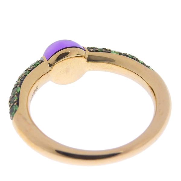 Pomellato Ring with Natural Quartz, Amethyst, Tsavorite & K18 Pink Gold - Ring Size 9 for Women in Excellent Condition