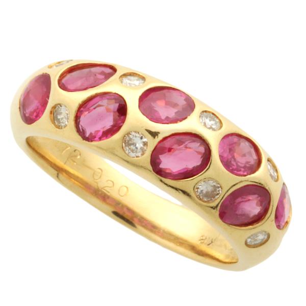 No Brand Ladies' Ring with Natural Corundum Ruby 1.72ct & Melee Diamond 0.20ct, Size 11 in K18 Yellow Gold in Excellent Condition