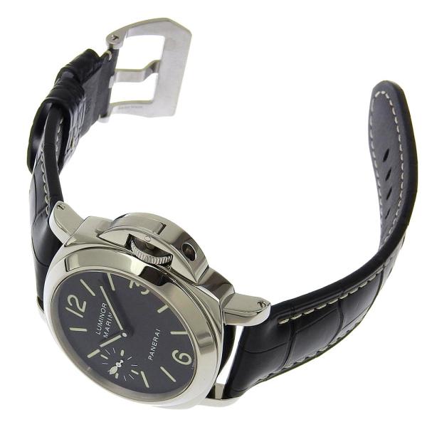 PANERAI Luminor Marina Men's Small Second Watch, Without Date, SS/Leather, Black in Excellent Condition