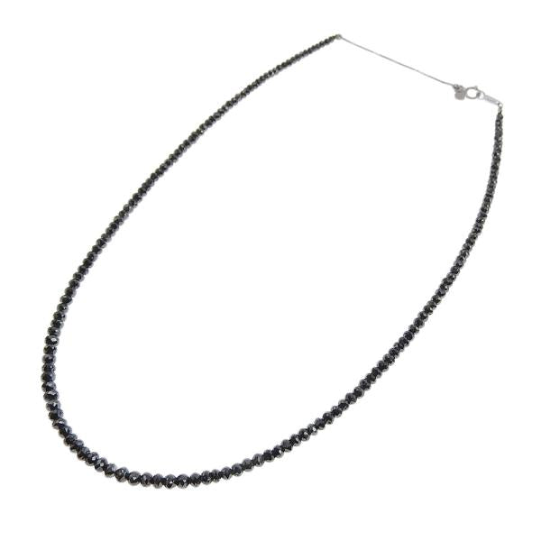 K18 White Gold Necklace with Black Diamond (40 Carat / 40.00ct) - Elegant Black Ladies Accessory in Great Condition