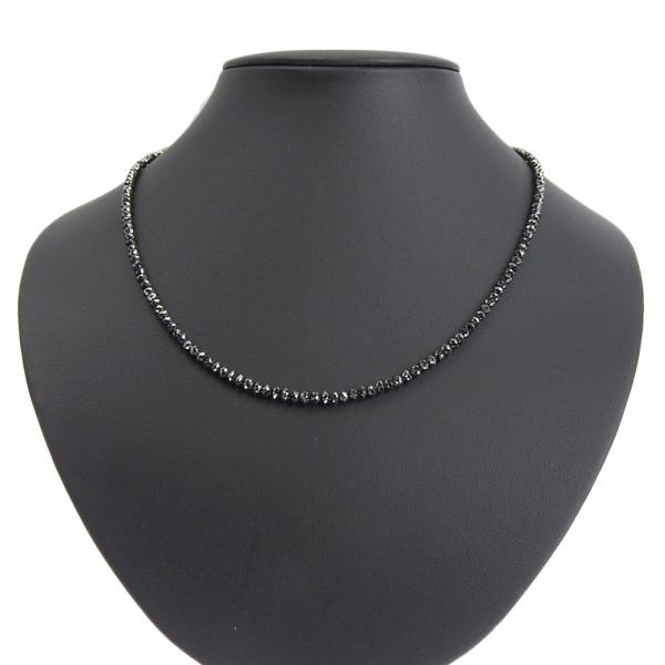 K18 White Gold Necklace with Black Diamond (40 Carat / 40.00ct) - Elegant Black Ladies Accessory in Great Condition