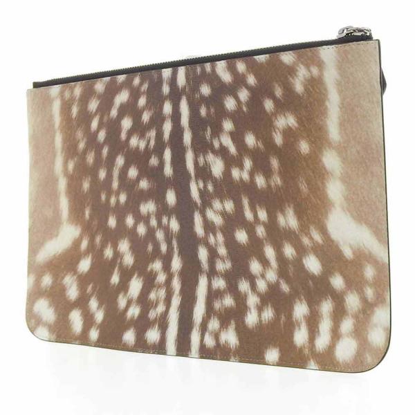 Leather Leopard Print Clutch Bag  in Excellent Condition