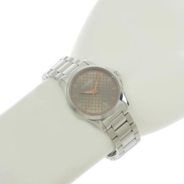 GUCCI G-Timeless Ladies' Quartz Battery Watch with Date, Stainless Steel, Brown in Great Condition